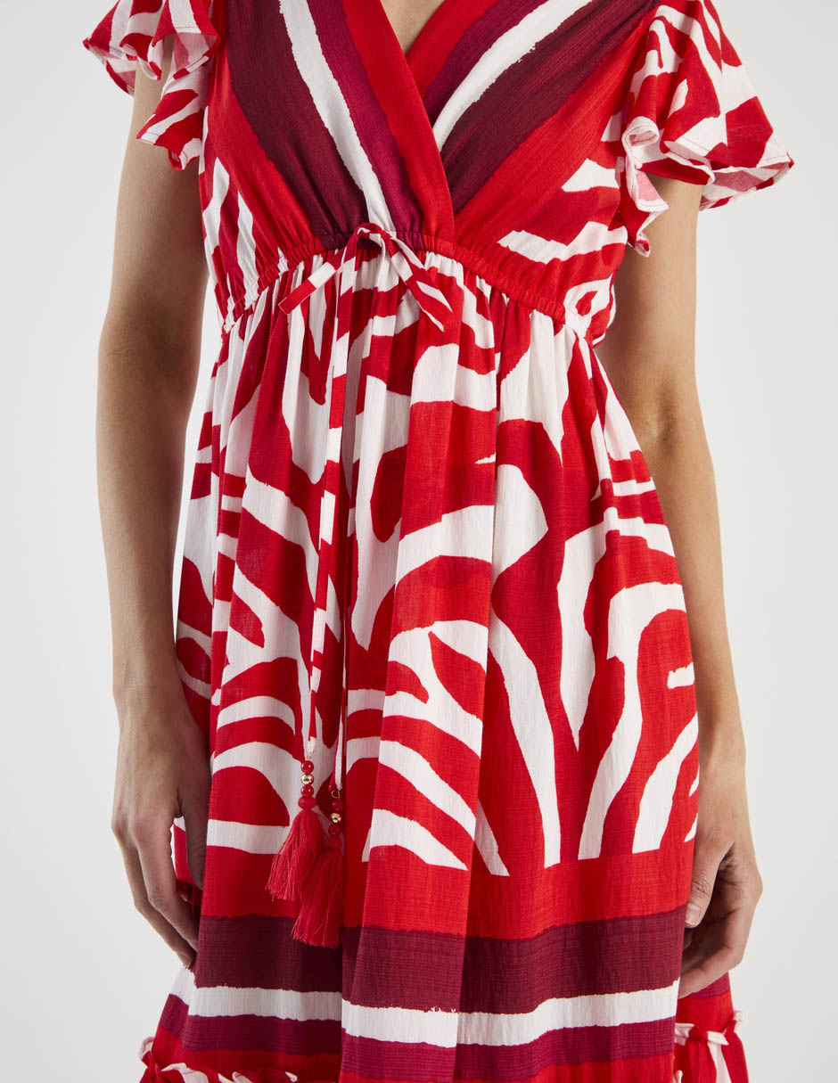 Vestido midi casual escote V 5