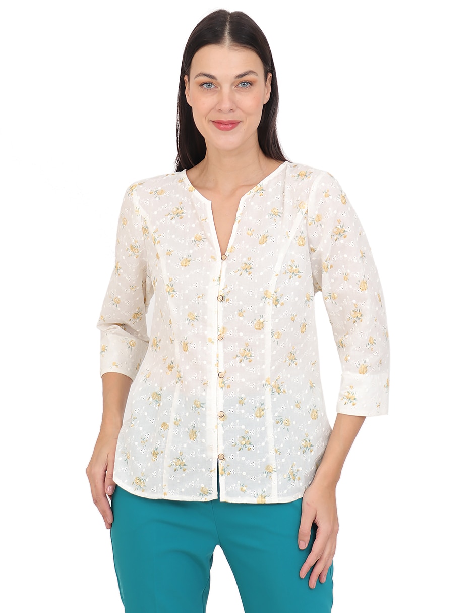 Blusa manga 3/4 para mujer
