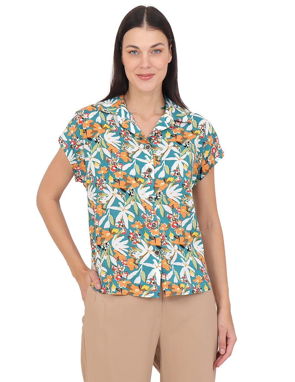Blusa manga corta para mujer