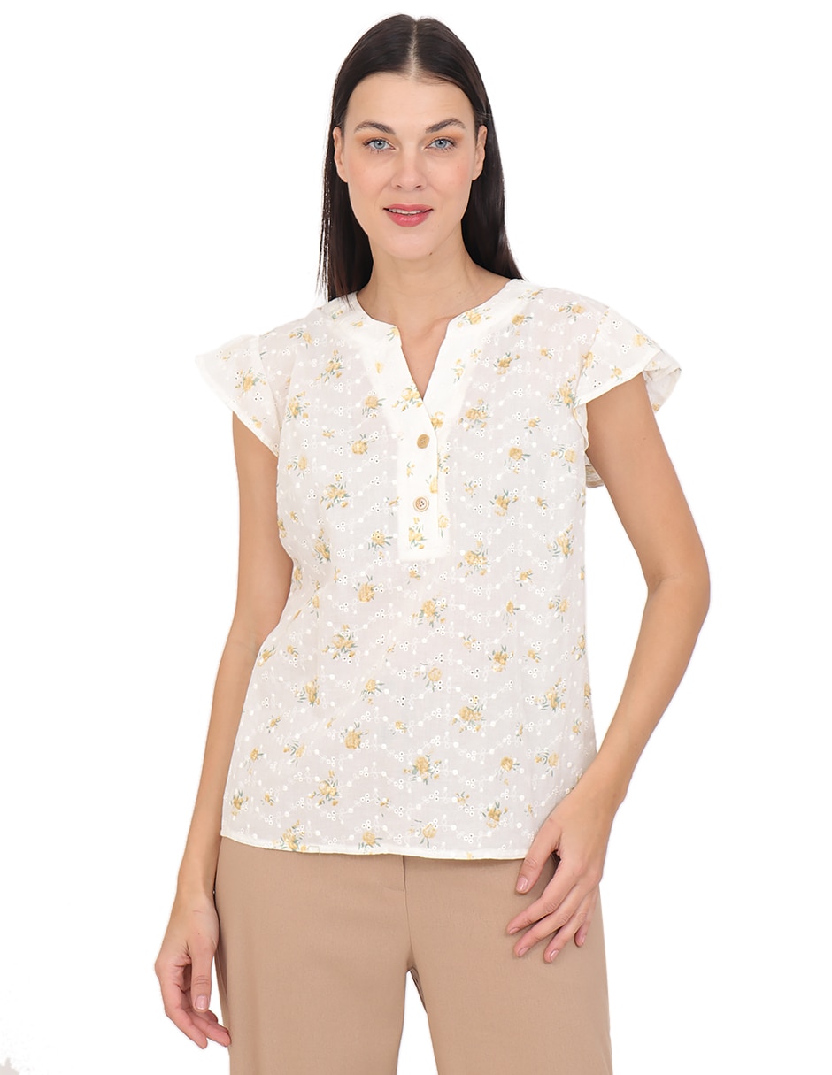 Blusa manga corta para mujer