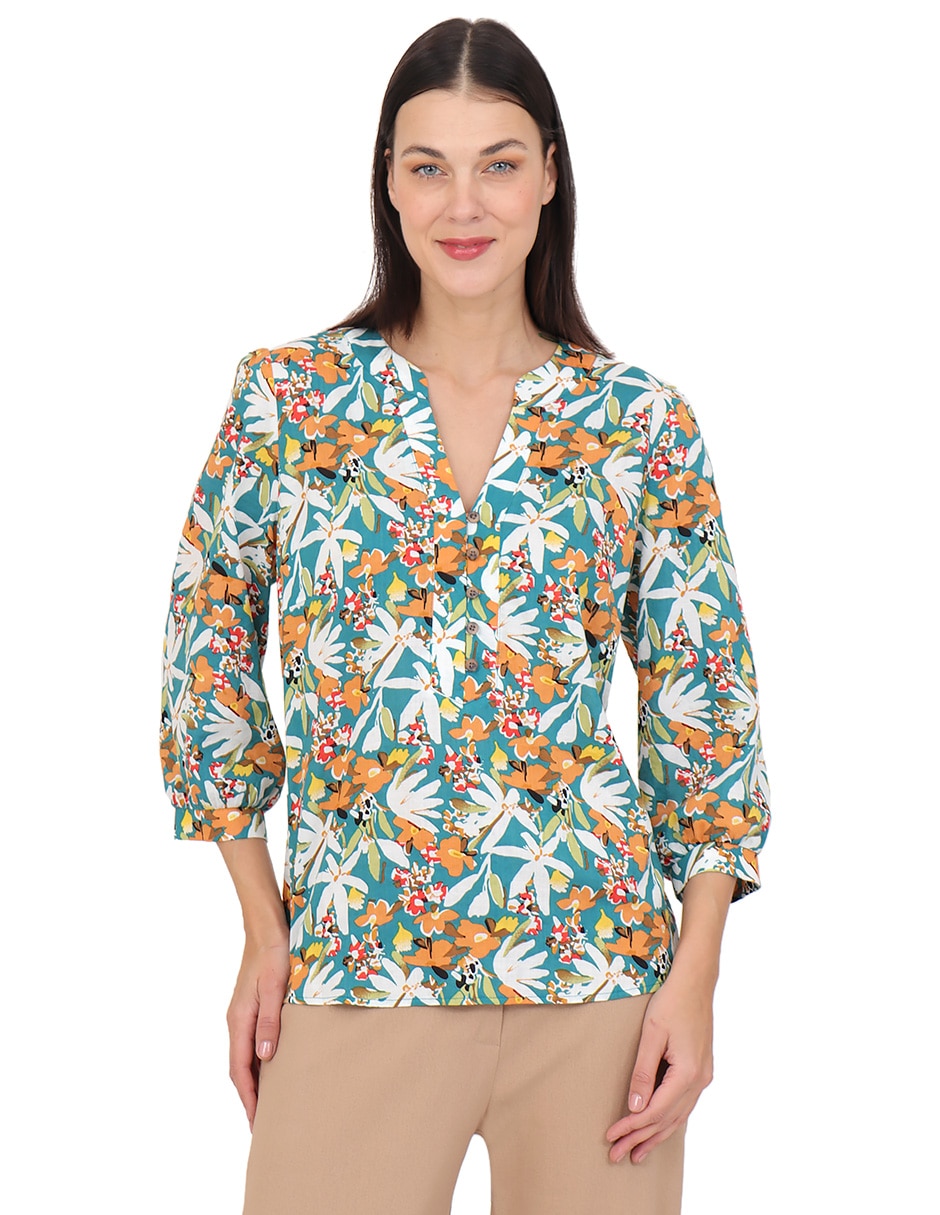 Blusa manga 3/4 para mujer