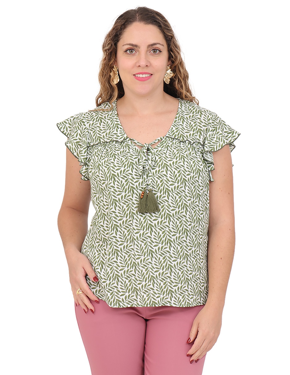 Blusa manga corta para mujer