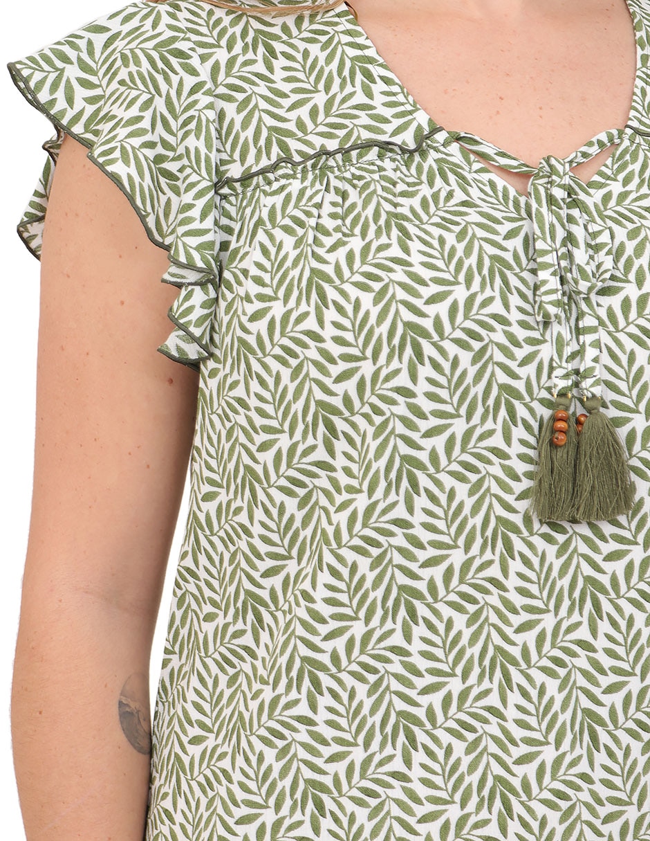 Blusa manga corta para mujer 4