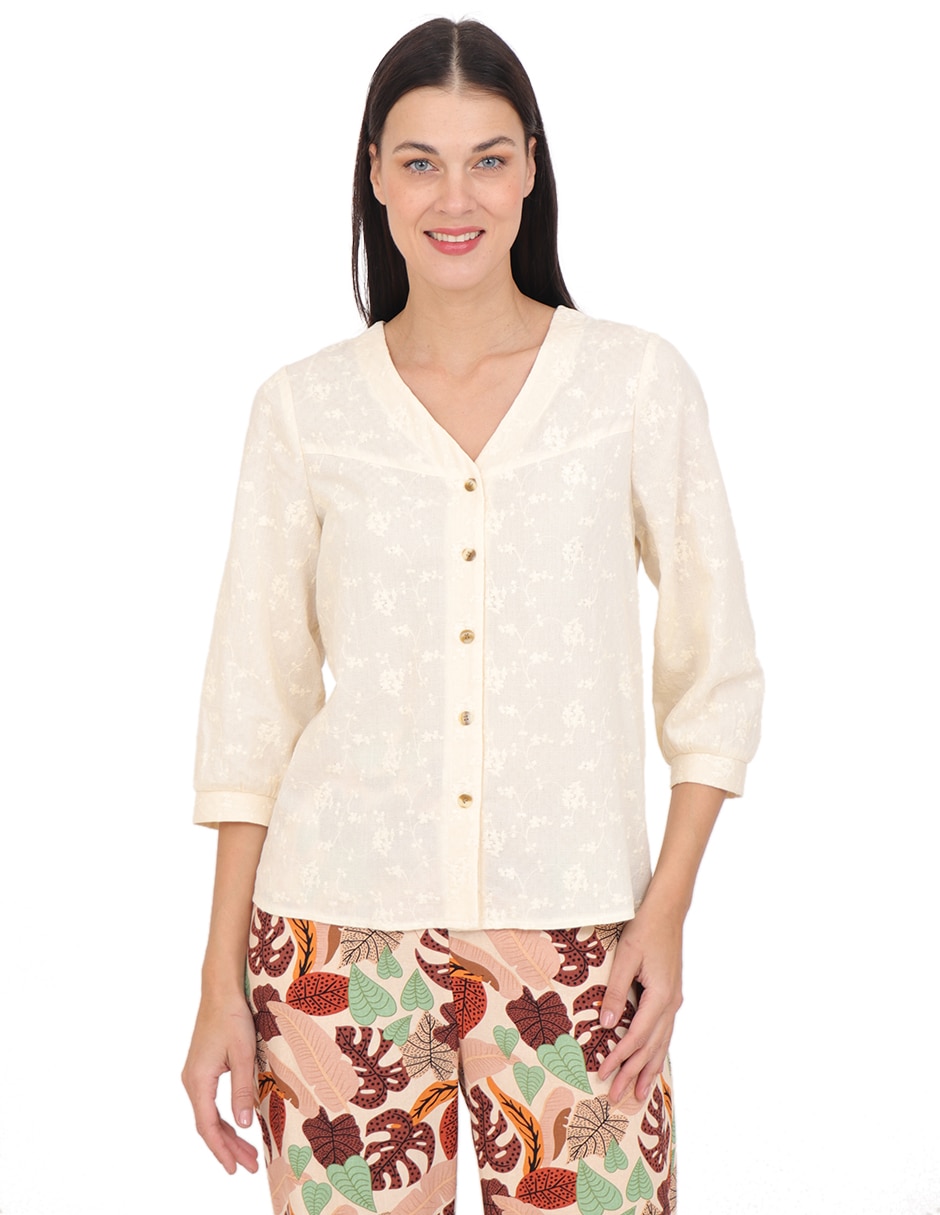 Blusa Grupo Sabadell manga 3/4 para mujer