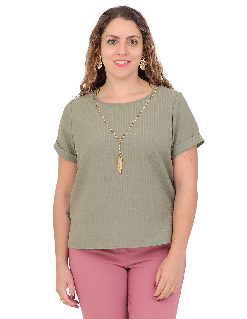 Blusa manga corta para mujer