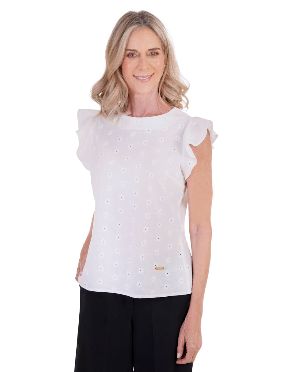 Blusa manga corta para mujer