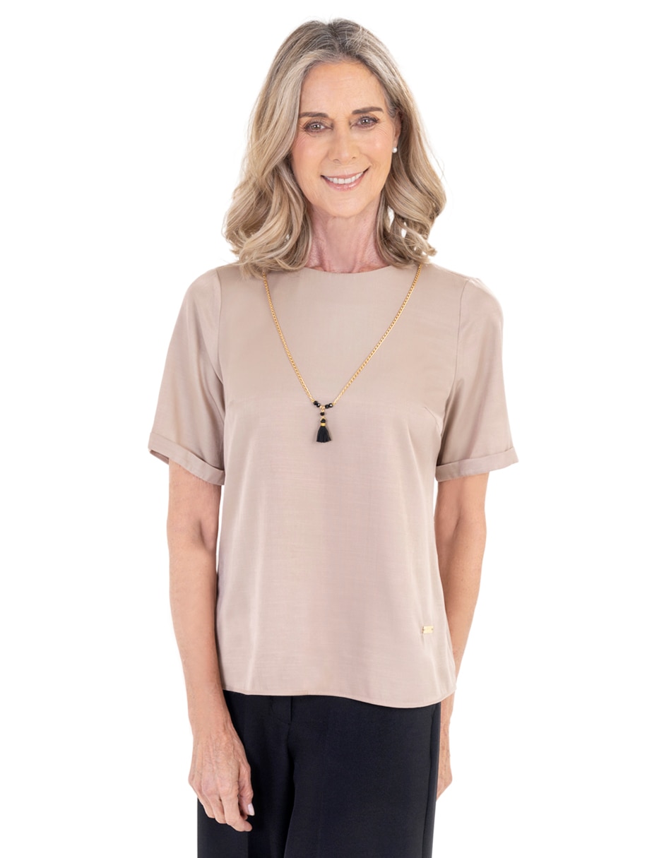 Blusa manga corta para mujer