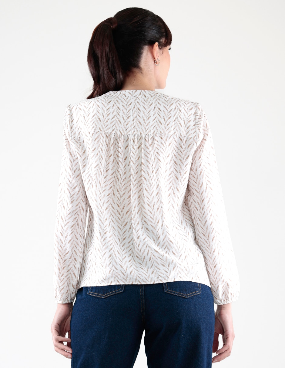 Blusa camisera manga larga para mujer 2