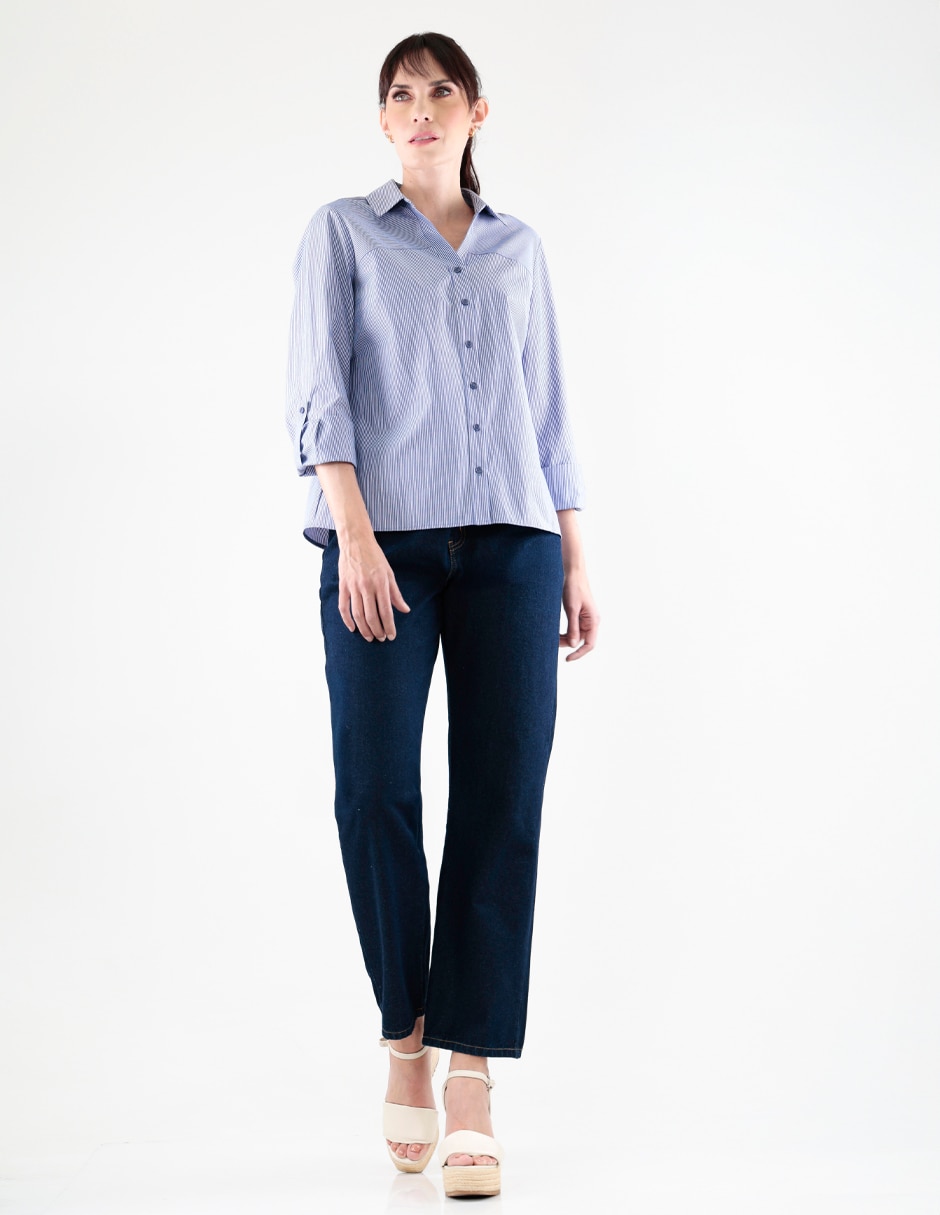 Blusa camisera manga larga para mujer 3