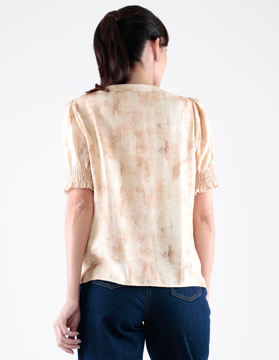 Blusa camisera manga corta para mujer 2