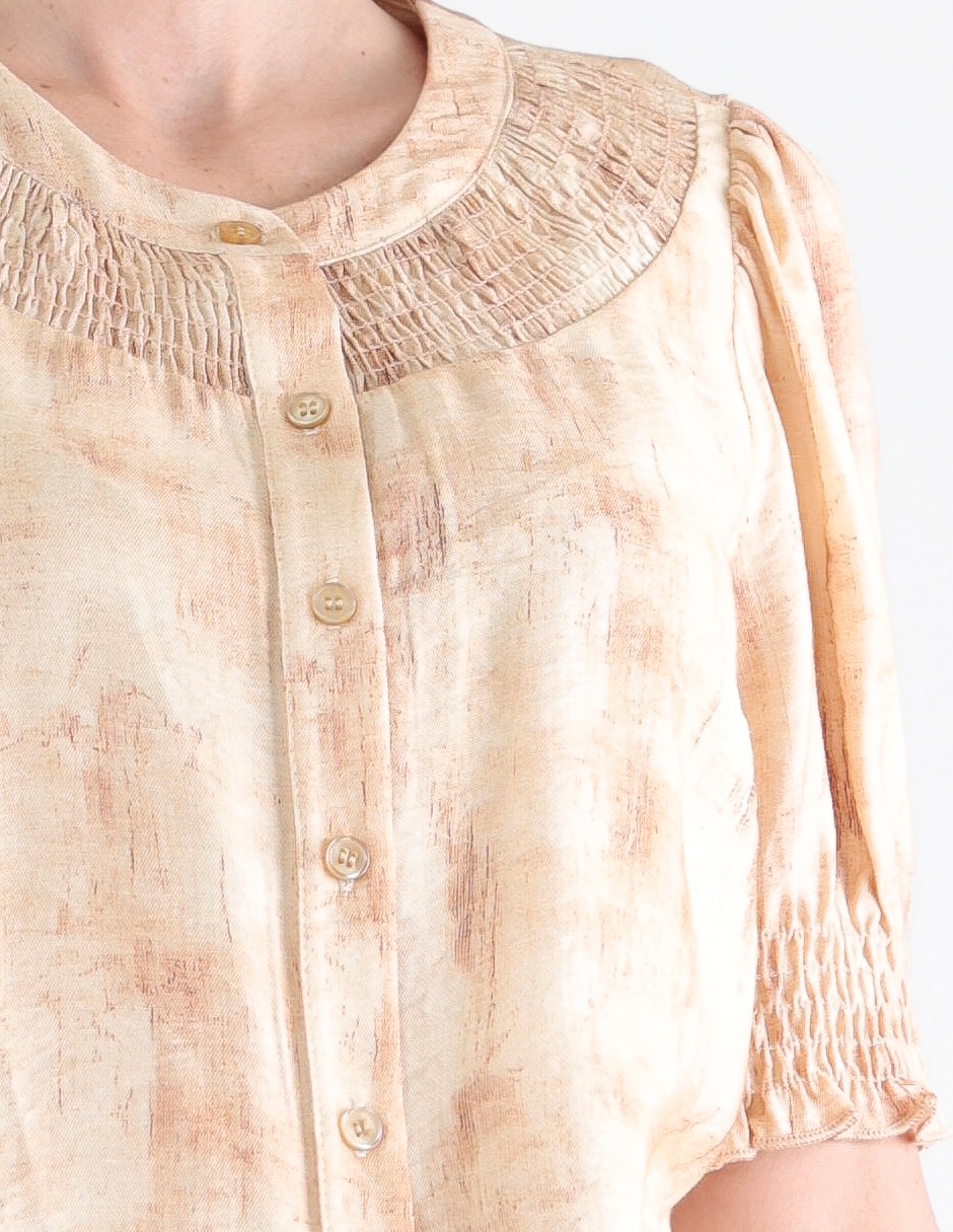 Blusa camisera manga corta para mujer 4
