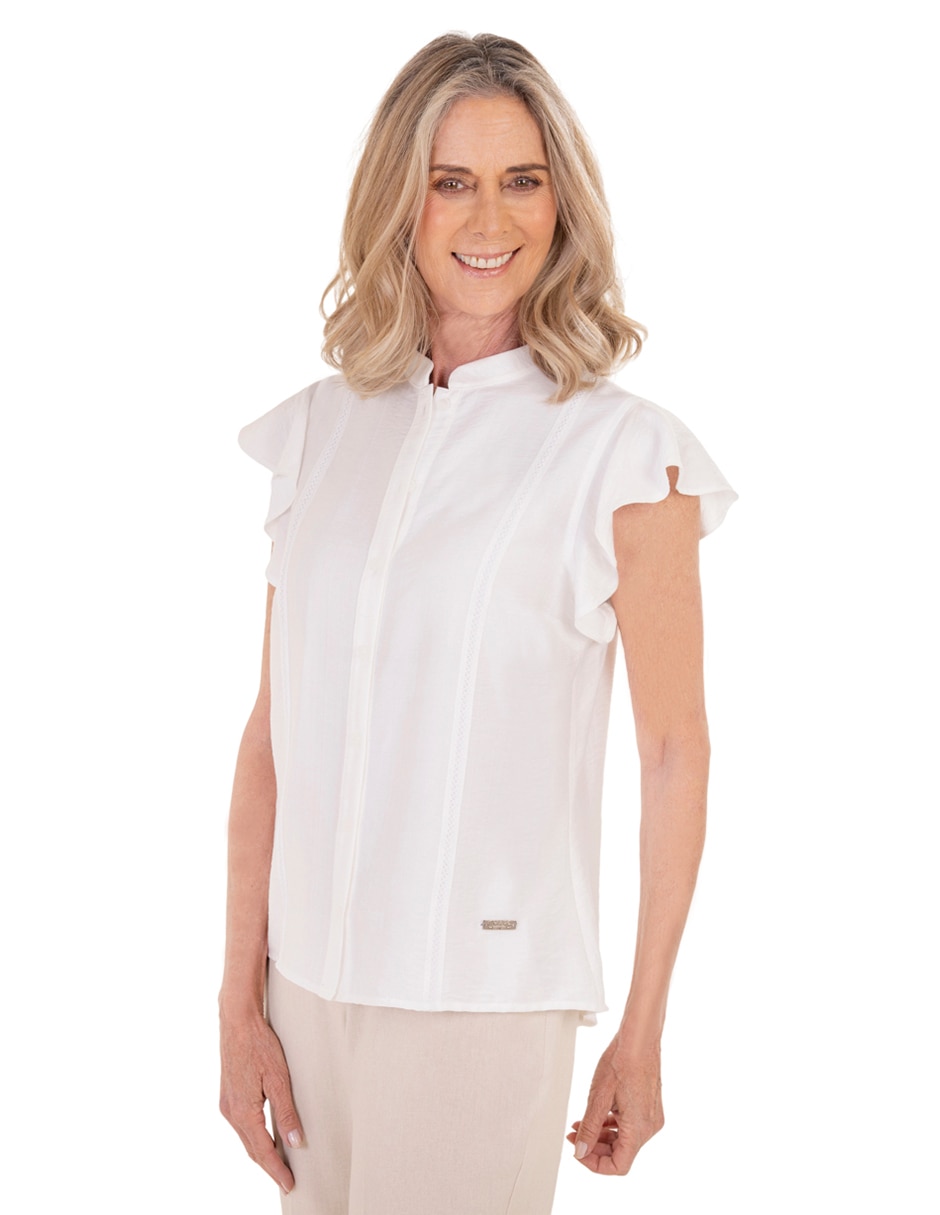 Blusa manga corta para mujer