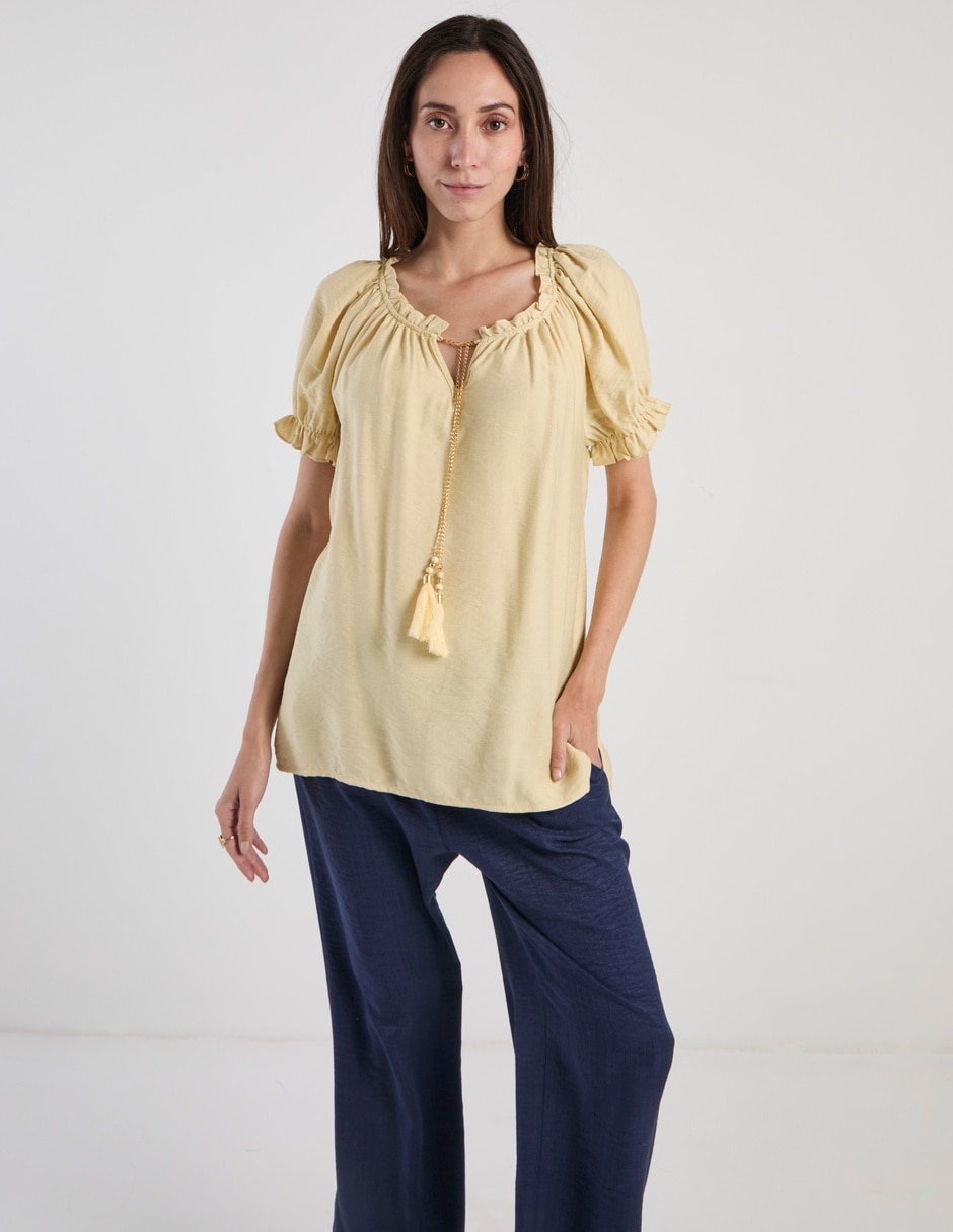 Blusa manga corta para mujer
