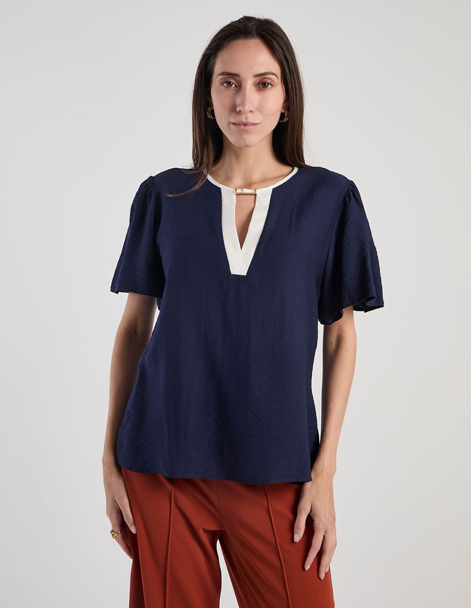Blusa manga corta para mujer