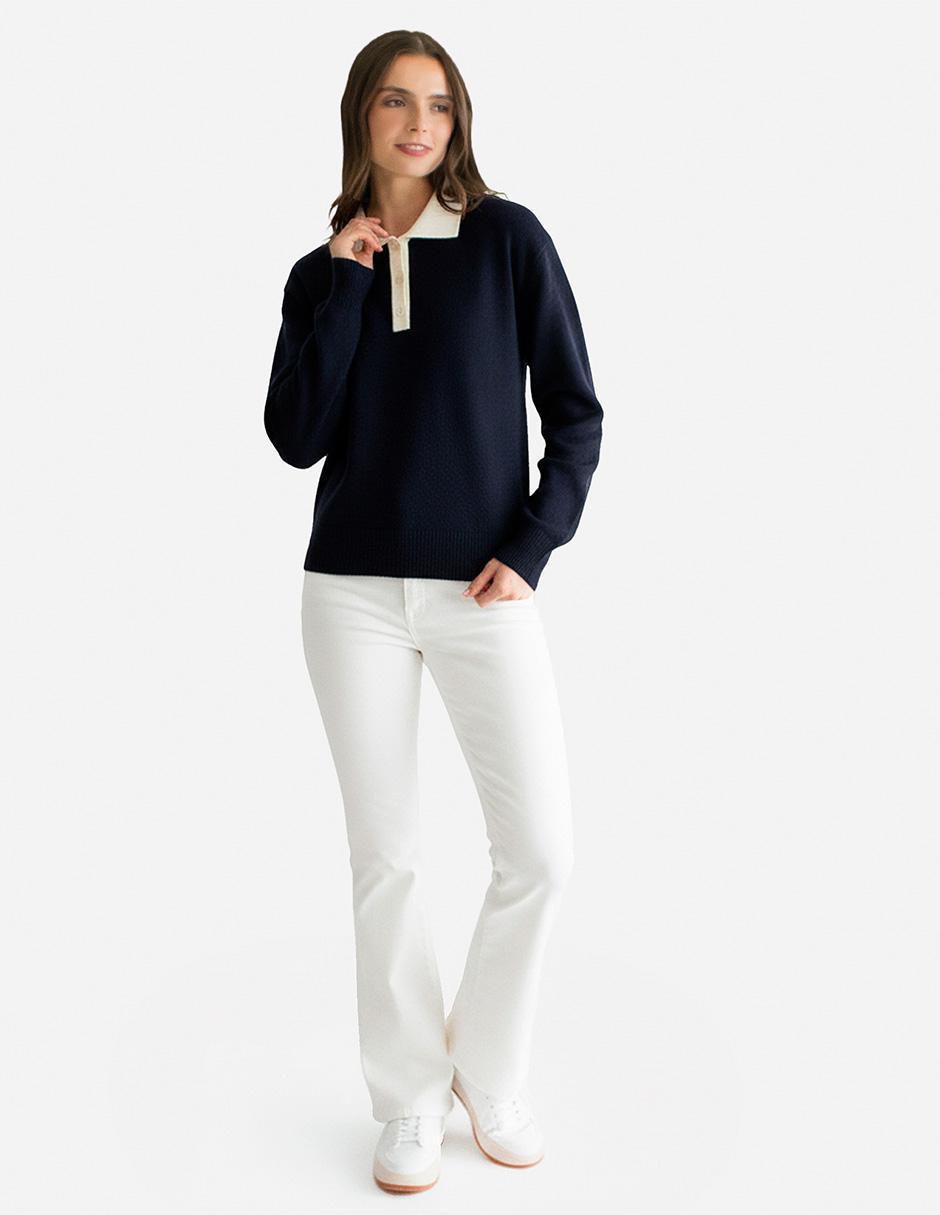 Suéter cuello polo para mujer 3