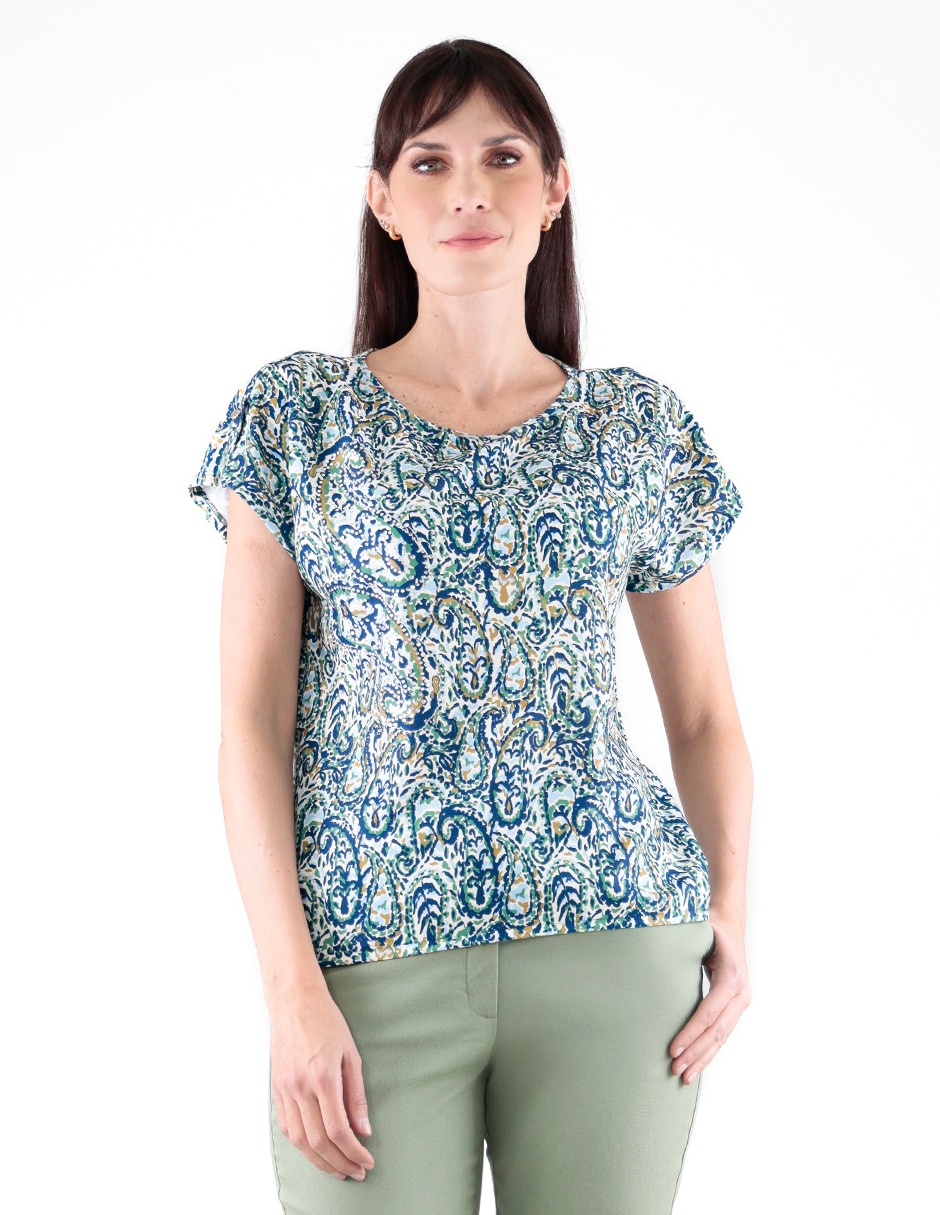 Blusa manga corta para mujer