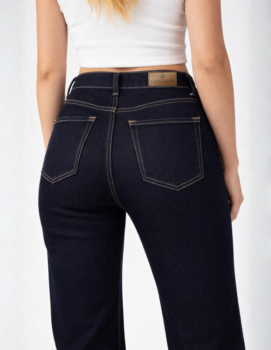 "jeans/jegging/jeans jogger" regular wide leg obs jeans 01-104-d básicos "para mujer"