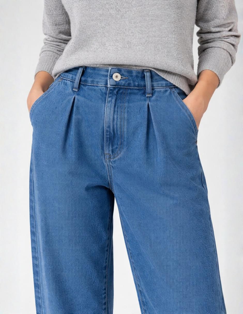 Jeans relaxed wide leg para mujer 3
