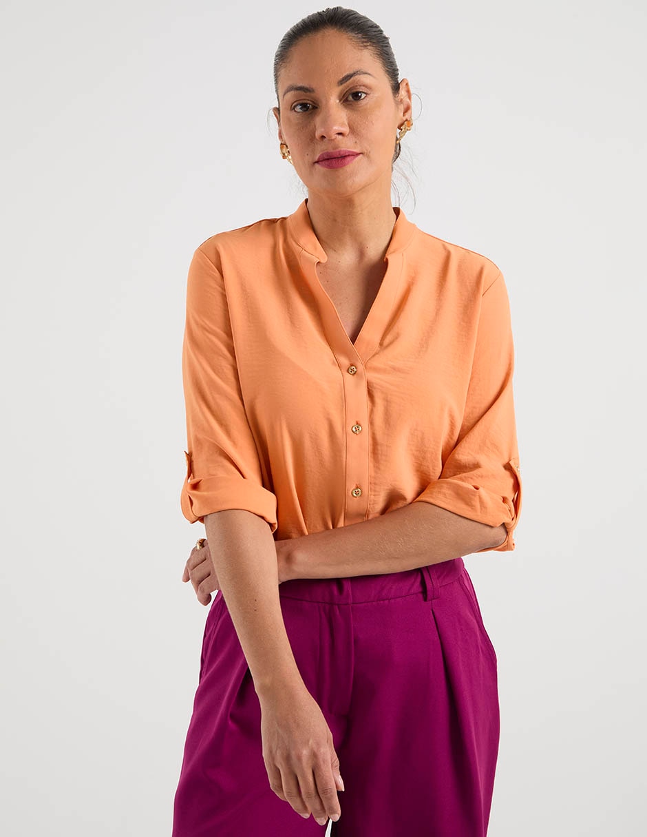 Blusa camisera manga 3/4 para mujer 2