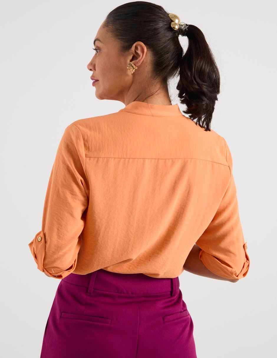 Blusa camisera manga 3/4 para mujer 6