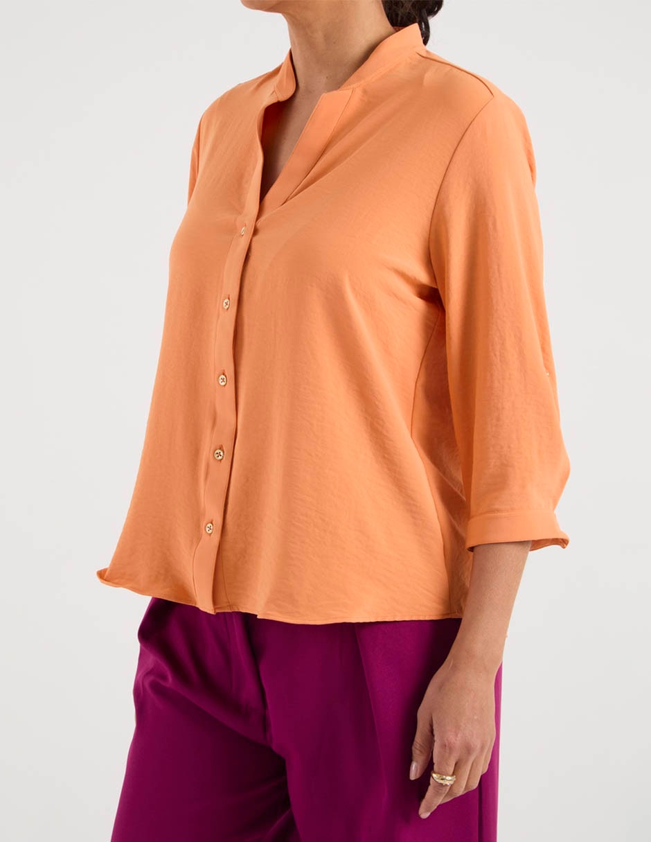 Blusa camisera manga 3/4 para mujer 7