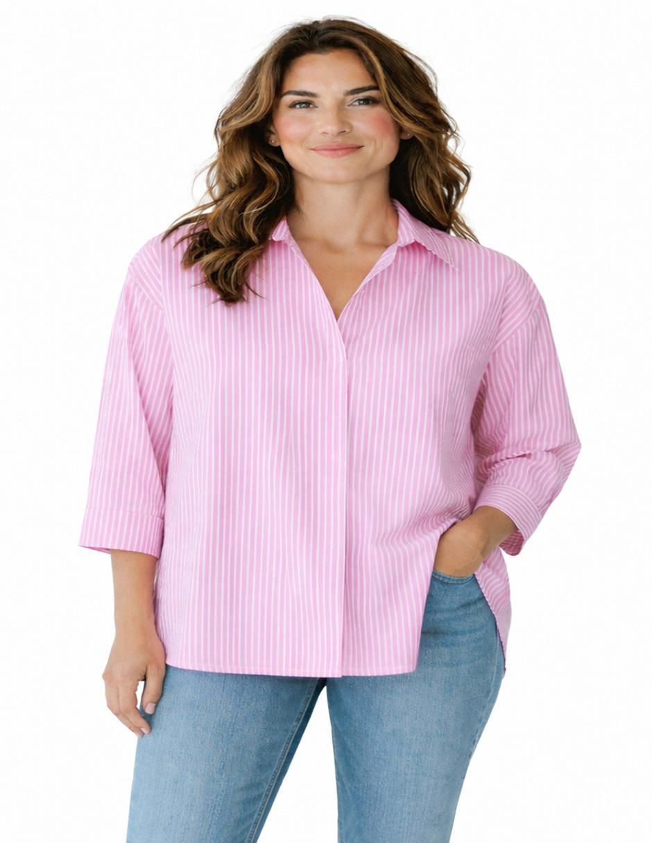 Blusa camisera manga 3/4 para mujer