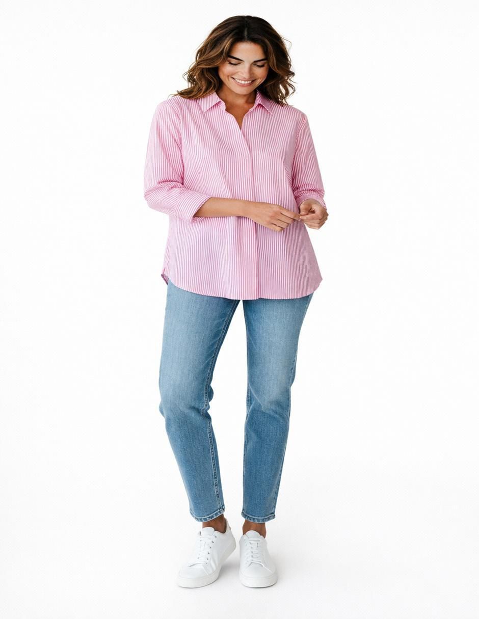 Blusa camisera manga 3/4 para mujer 3