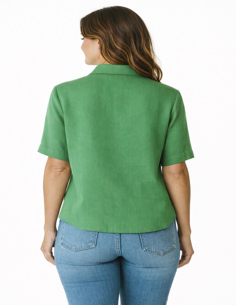 Blusa camisera manga corta para mujer 4