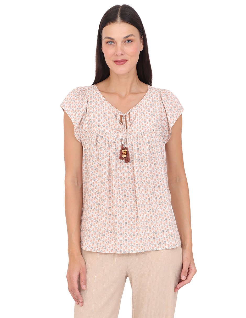 Blusa manga corta para mujer