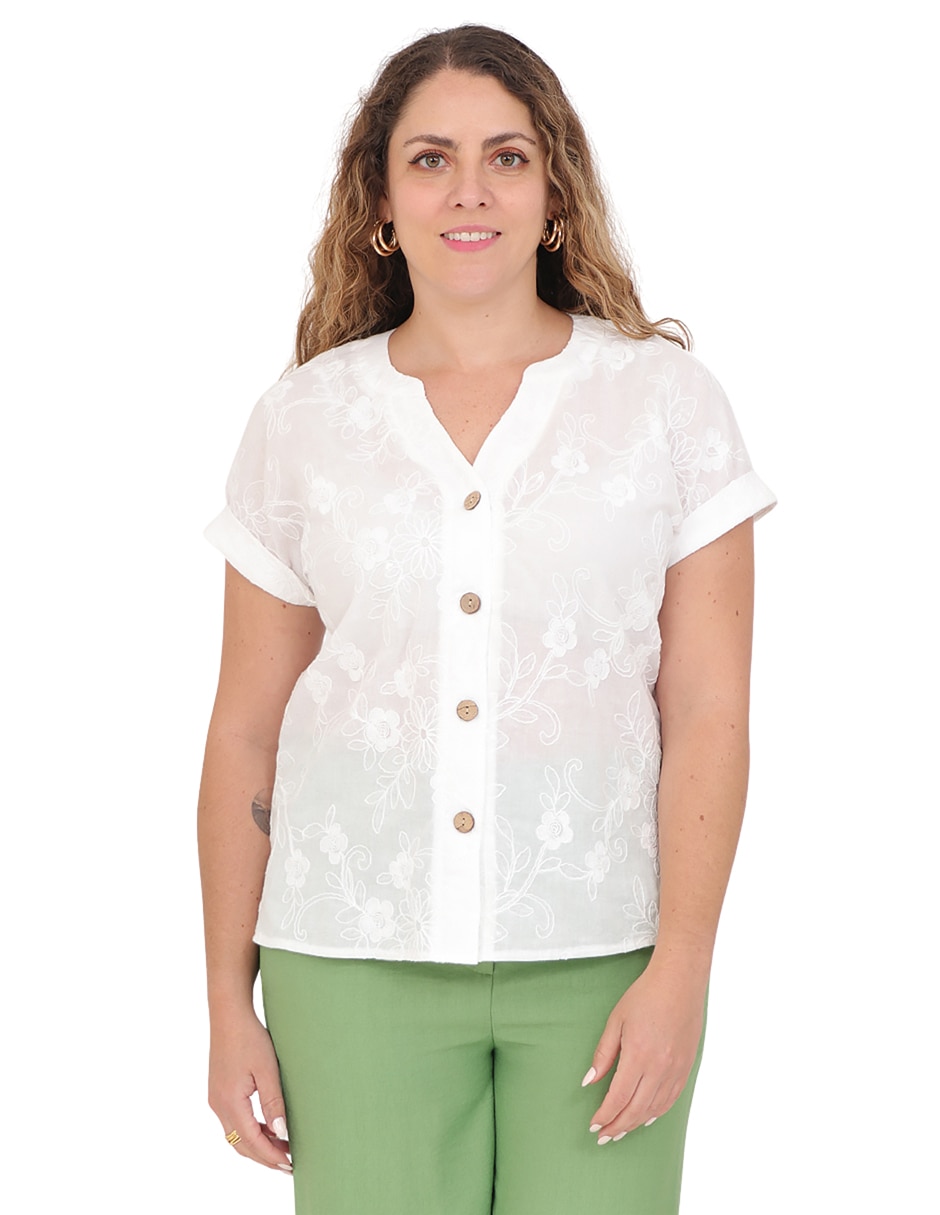 Blusa manga corta para mujer