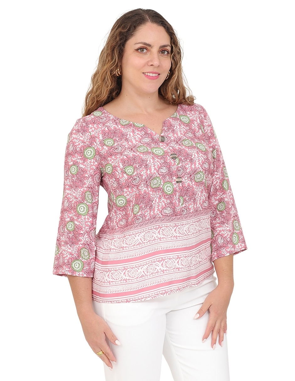Blusa manga 3/4 para mujer