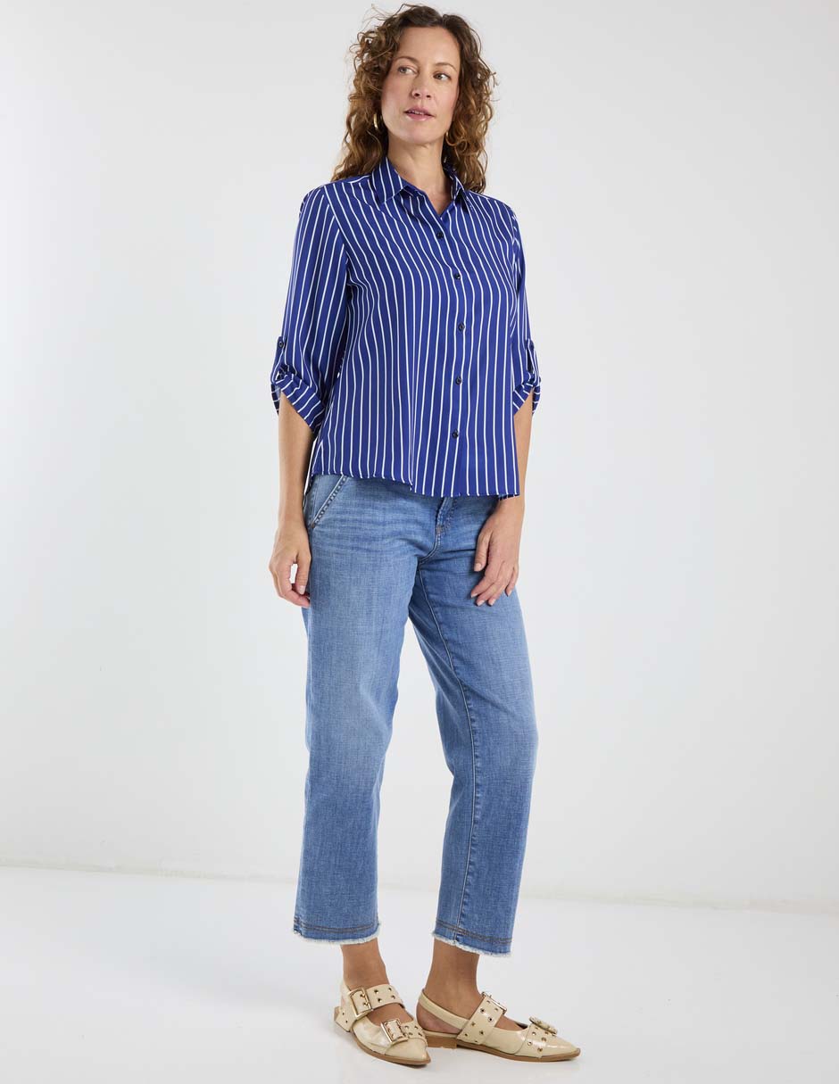 Blusa camisera manga 3/4 para mujer 3