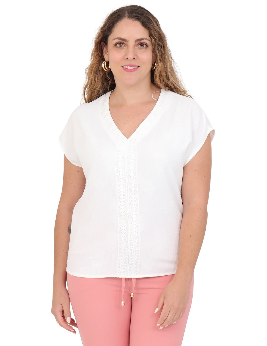 Blusa manga corta para mujer