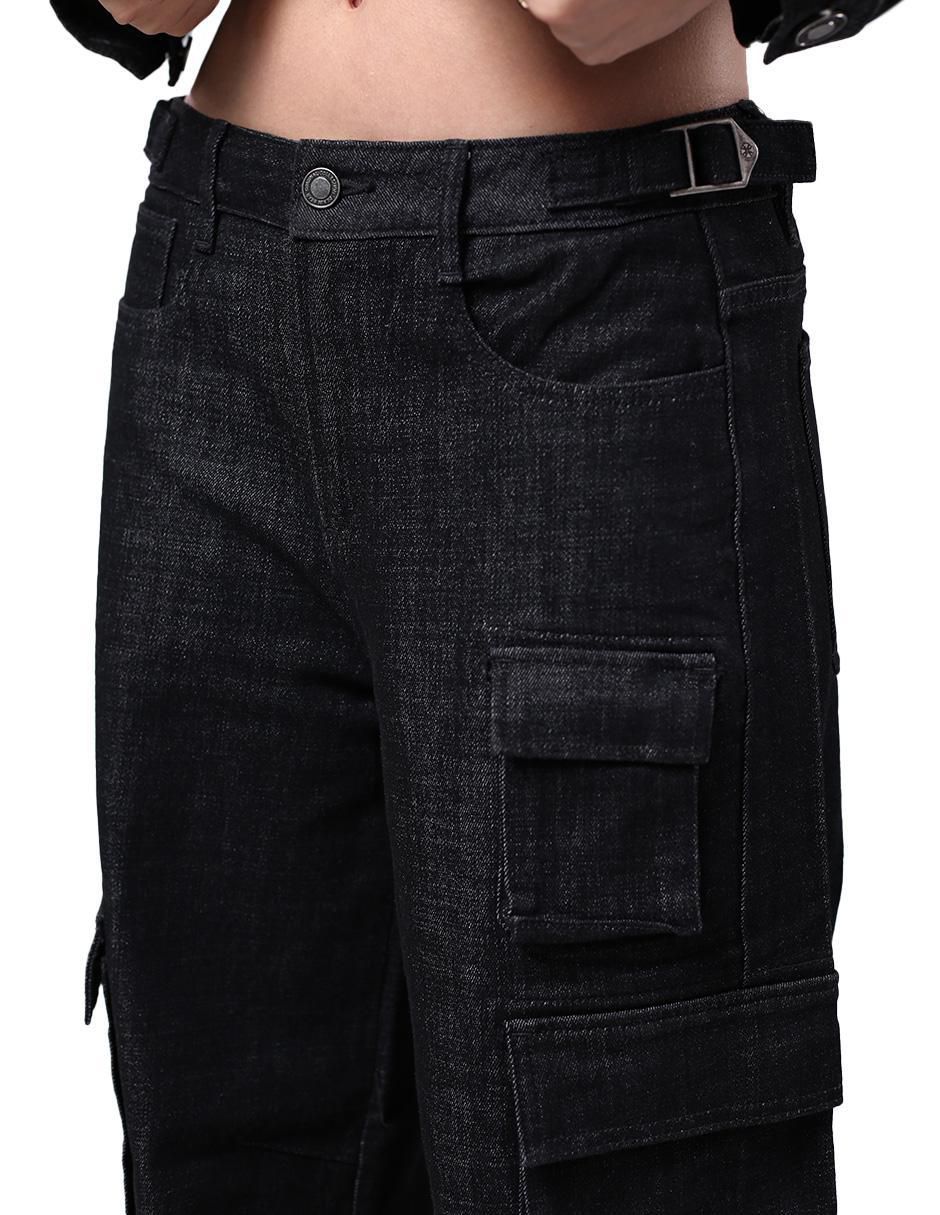Jeans relaxed amplio cintura baja para mujer 4
