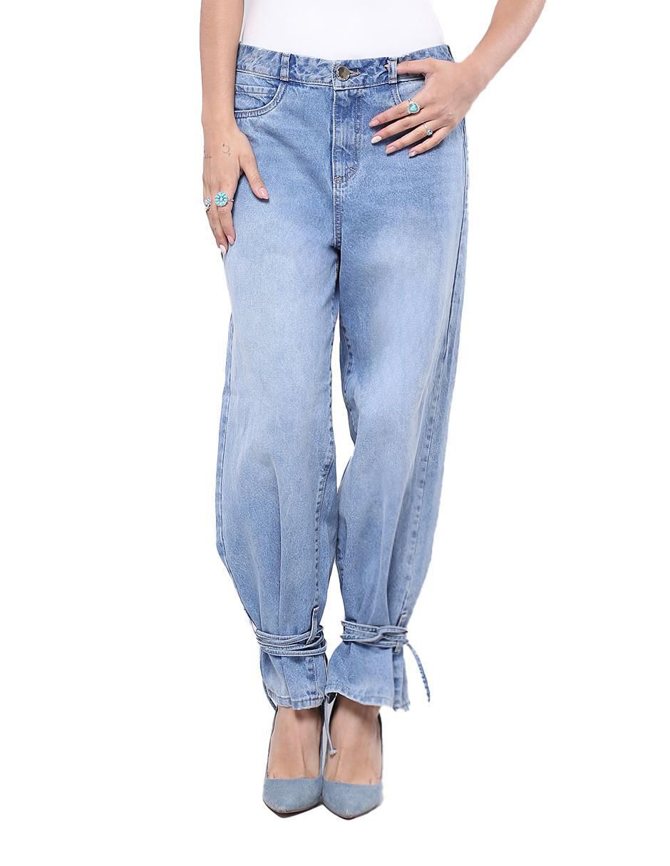 Jeans relaxed amplio cintura alta SB4655 para mujer
