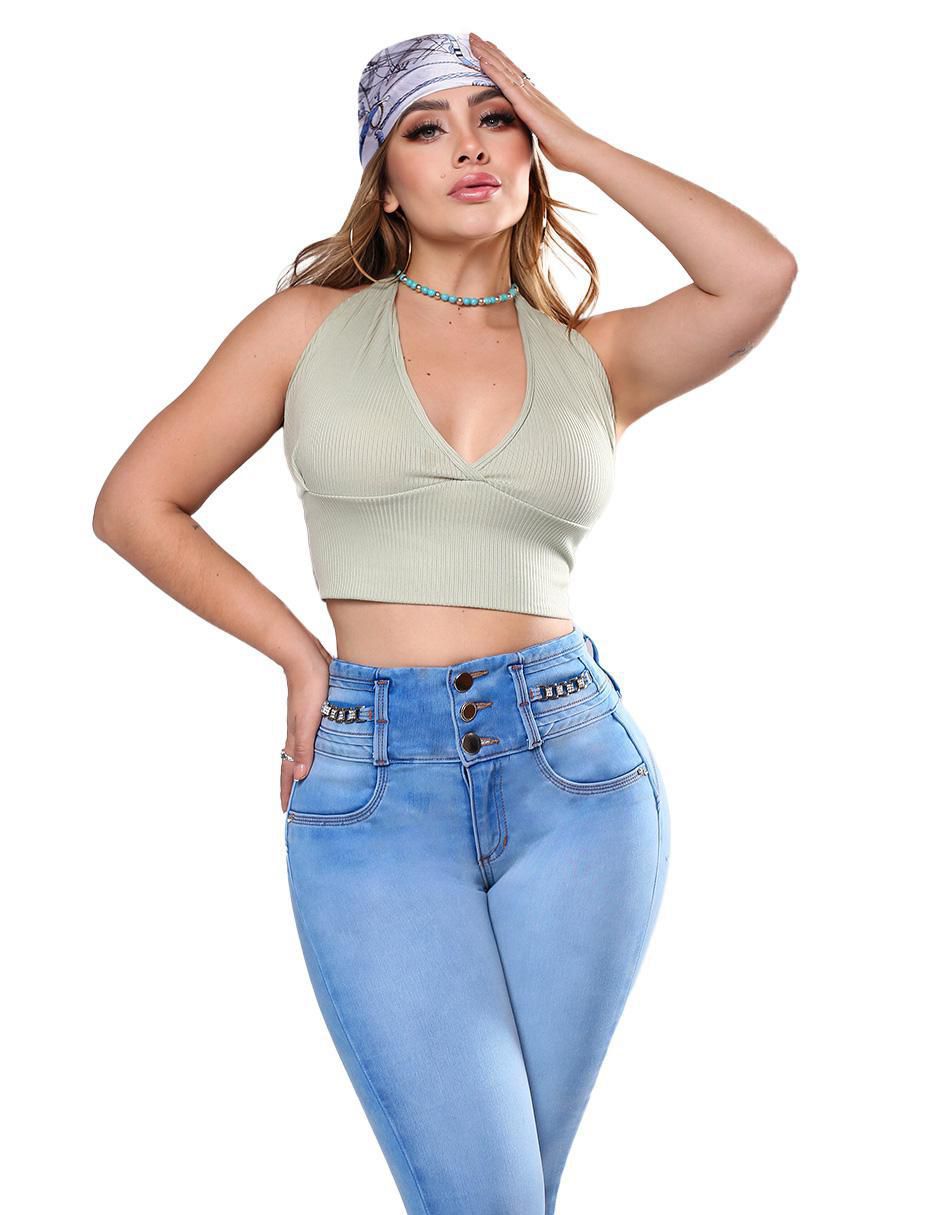 Jeans super skinny cintura alta N4684 para mujer 2
