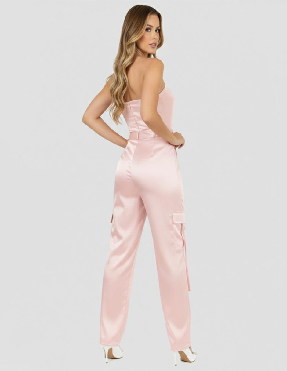 "jumpsuit" kosauki moda "de" satín casual "estampado" liso "para mujer"