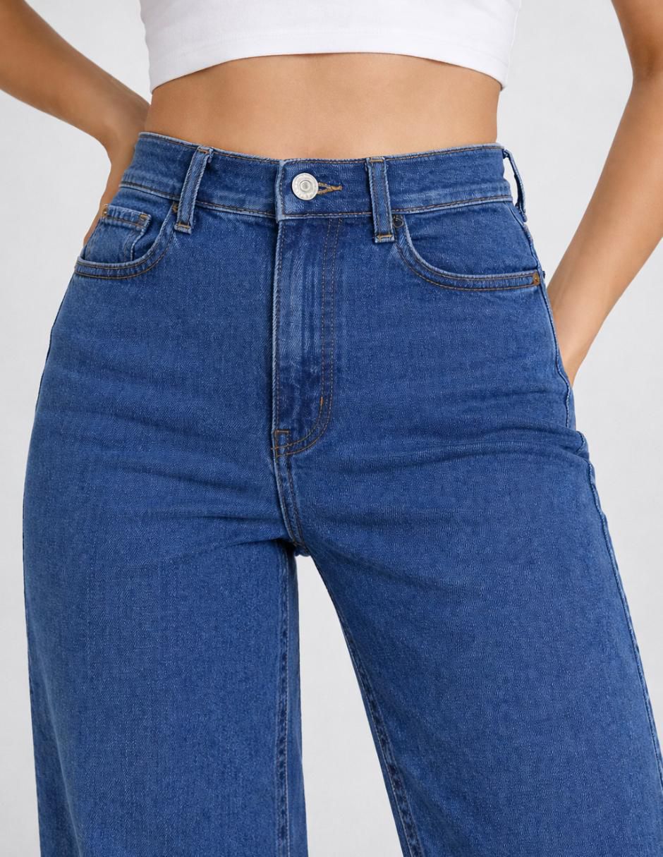 "jeans/jegging/jeans jogger" regular wide leg cintura alta obs jeans 25453-d "para mujer"