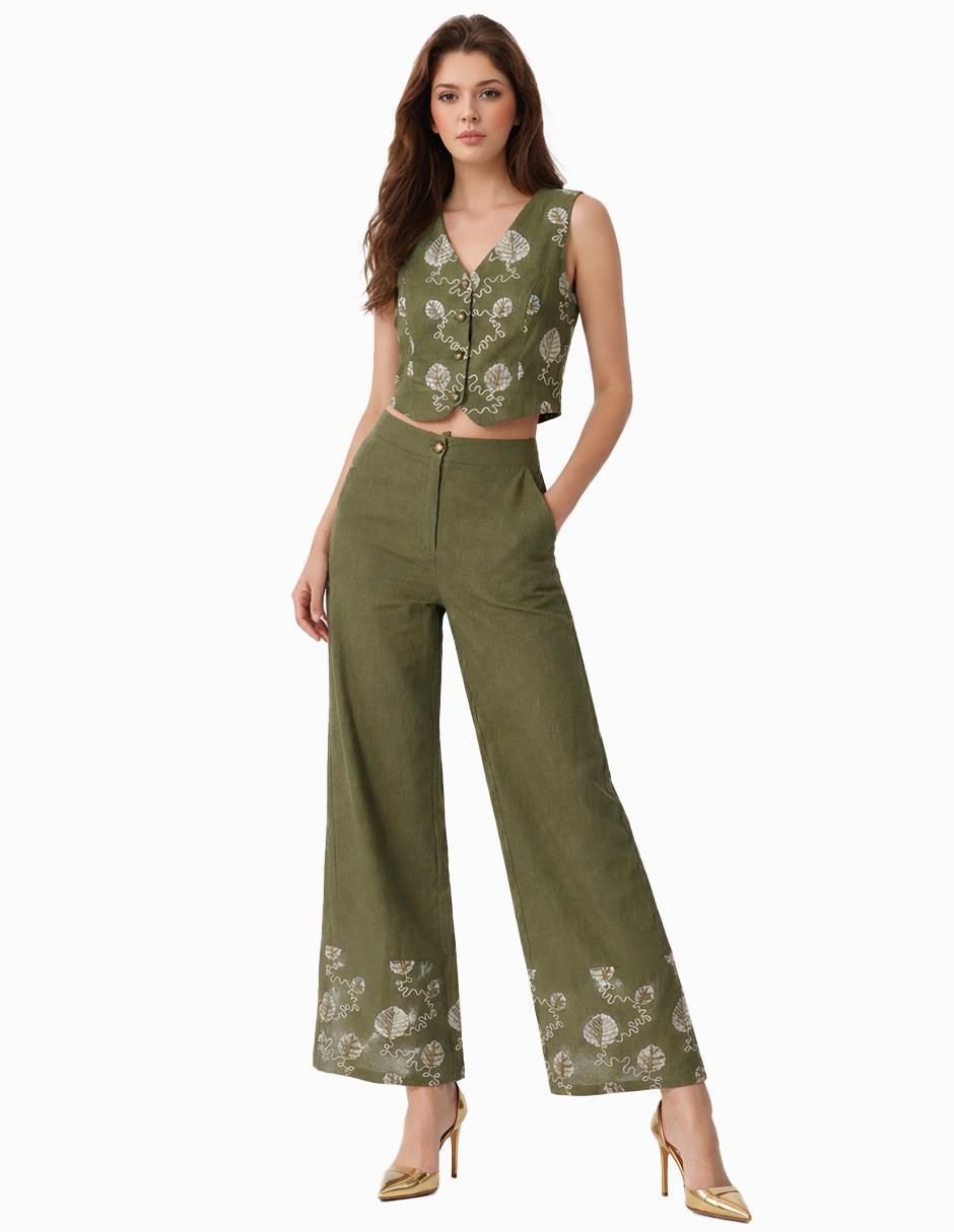 Conjunto business casual de lino para mujer 1