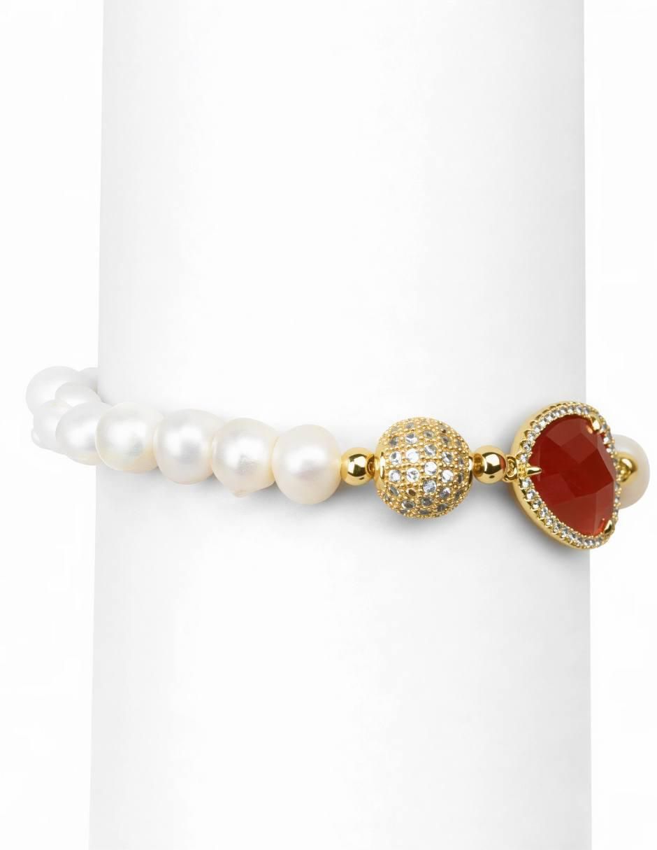 Pulsera yoiko "de" aleación de metal "con" zirconia 18 k eleganza "acabado"