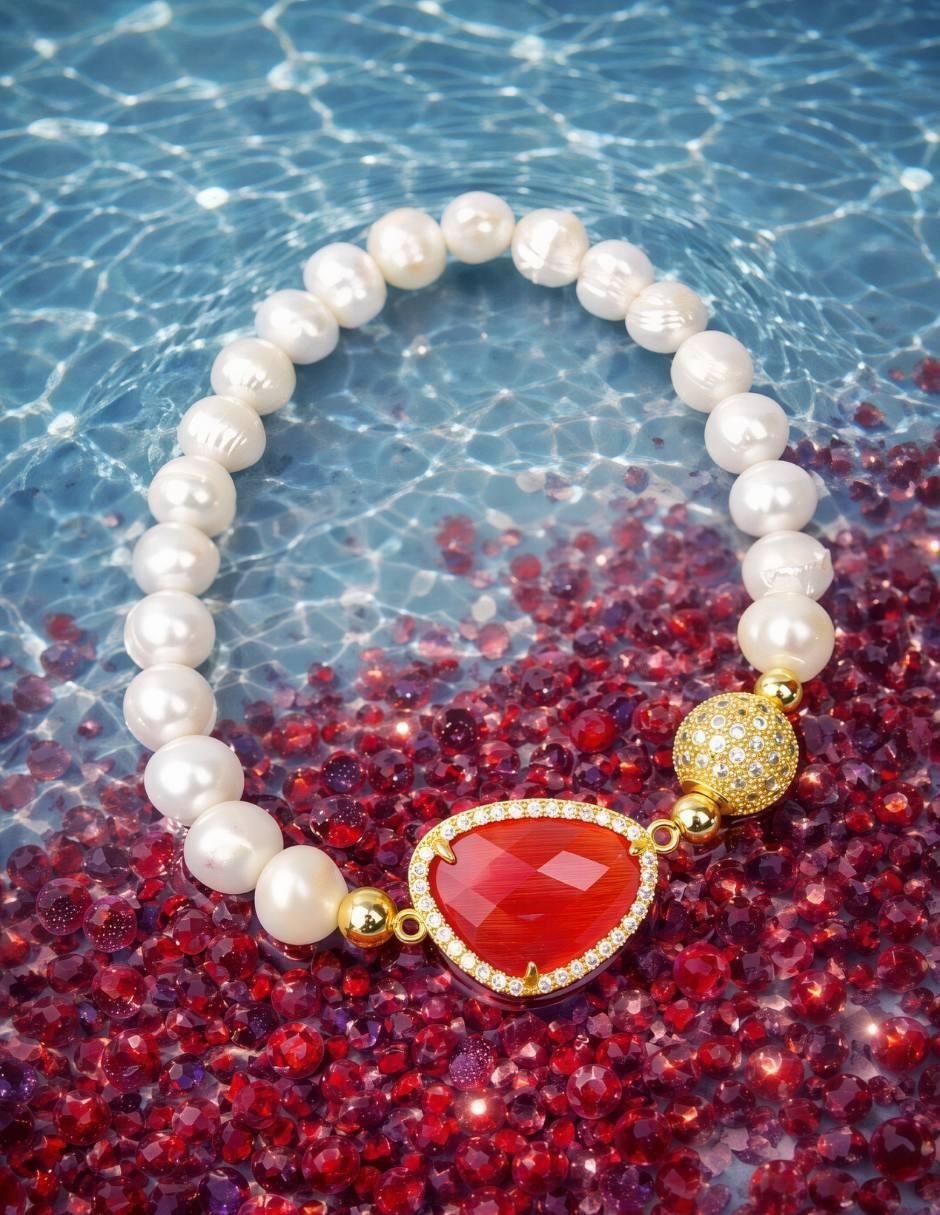Pulsera yoiko "de" aleación de metal "con" zirconia 18 k eleganza "acabado"